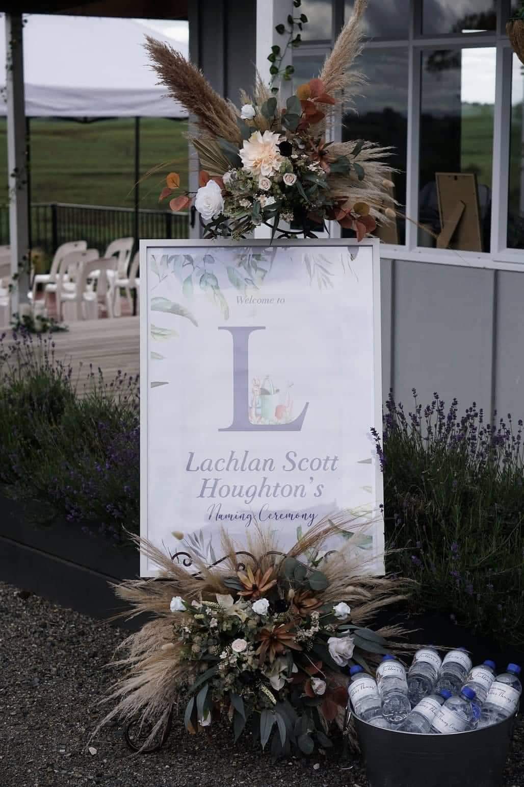 Custom Welcome Signage With Floral