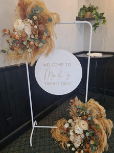 Custom Welcome Signage With Floral